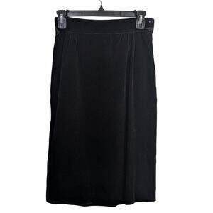 Jacques Bellini Midi Skirt 4 EU 42 Black Velvet Ribbon Trim Whimsygoth VTG Glam